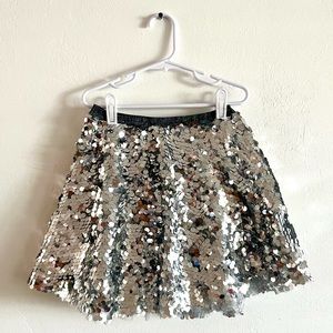Zara Sequin Skirt Silver - Girls Size 8
